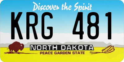 ND license plate KRG481