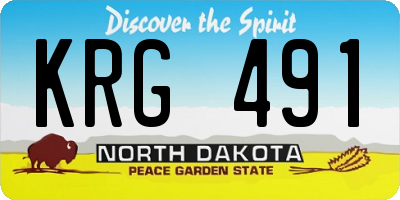 ND license plate KRG491