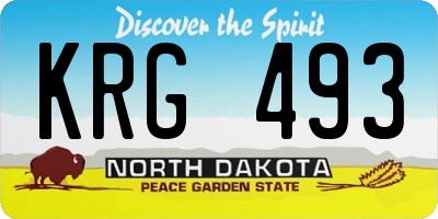 ND license plate KRG493