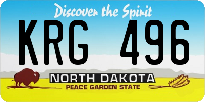 ND license plate KRG496