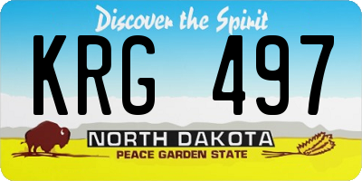 ND license plate KRG497