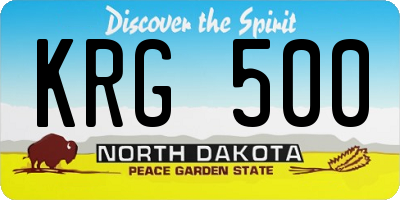 ND license plate KRG500