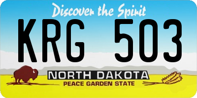 ND license plate KRG503