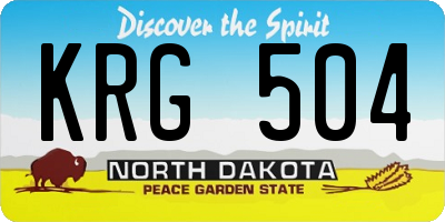 ND license plate KRG504
