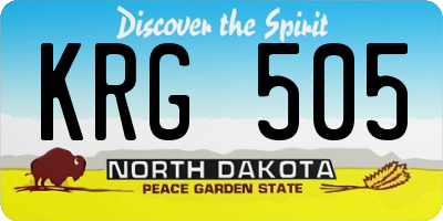 ND license plate KRG505