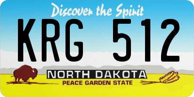 ND license plate KRG512
