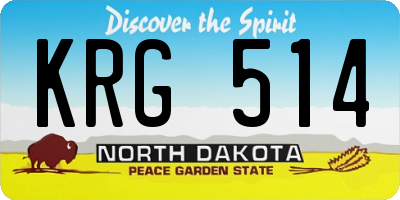 ND license plate KRG514
