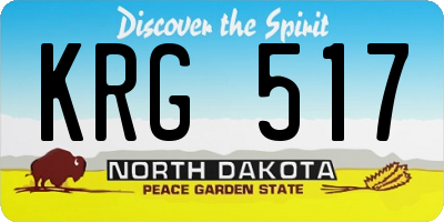 ND license plate KRG517