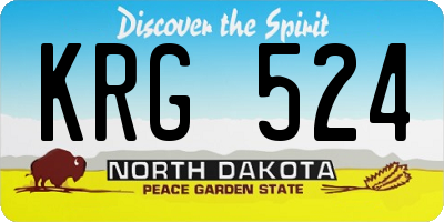 ND license plate KRG524