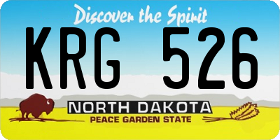 ND license plate KRG526
