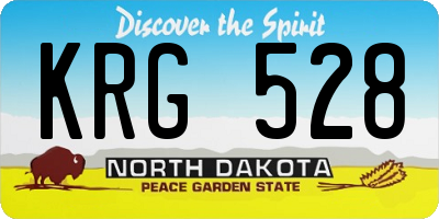 ND license plate KRG528