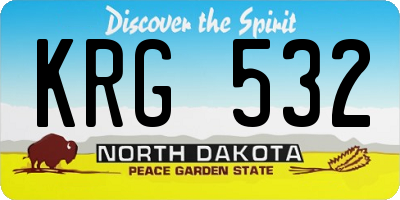 ND license plate KRG532