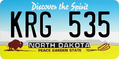 ND license plate KRG535