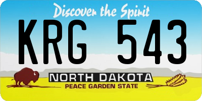 ND license plate KRG543