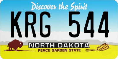 ND license plate KRG544