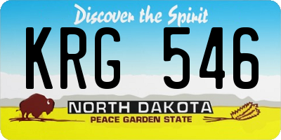 ND license plate KRG546