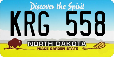ND license plate KRG558