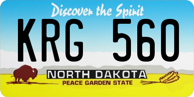ND license plate KRG560