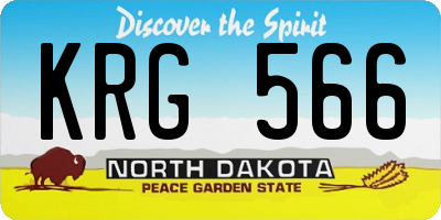 ND license plate KRG566