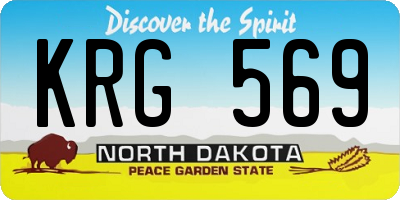 ND license plate KRG569