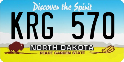 ND license plate KRG570