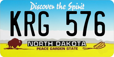 ND license plate KRG576