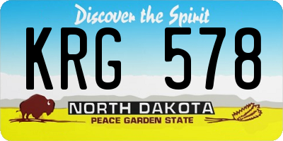 ND license plate KRG578