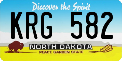 ND license plate KRG582