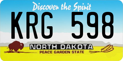 ND license plate KRG598