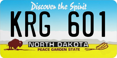 ND license plate KRG601