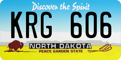 ND license plate KRG606