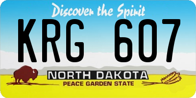 ND license plate KRG607