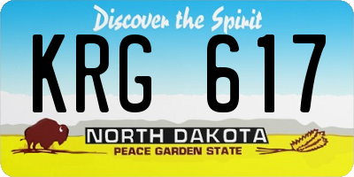 ND license plate KRG617