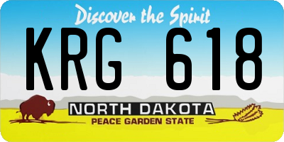 ND license plate KRG618
