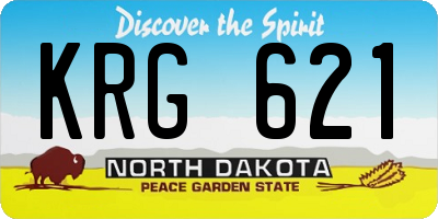 ND license plate KRG621