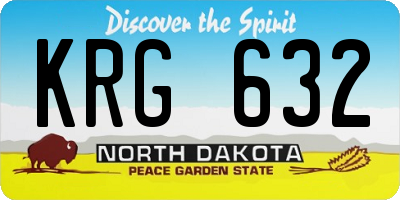 ND license plate KRG632