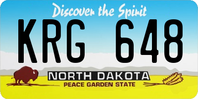 ND license plate KRG648
