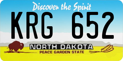 ND license plate KRG652