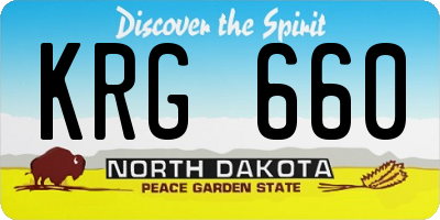 ND license plate KRG660