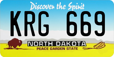 ND license plate KRG669