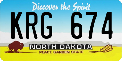 ND license plate KRG674