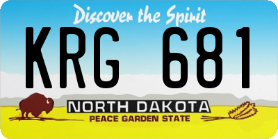 ND license plate KRG681