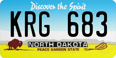 ND license plate KRG683