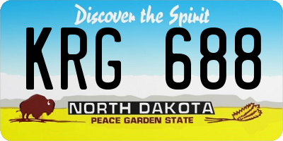 ND license plate KRG688