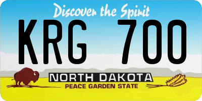 ND license plate KRG700