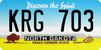 ND license plate KRG703