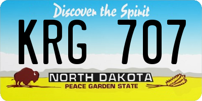 ND license plate KRG707