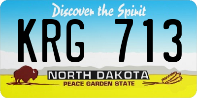 ND license plate KRG713