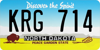 ND license plate KRG714