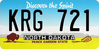 ND license plate KRG721